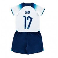 Fotbalové Dres Anglie Bukayo Saka #17 Dětské Domácí MS 2022 Krátký Rukáv (+ trenýrky)